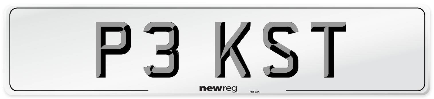 P3 KST Number Plate from New Reg